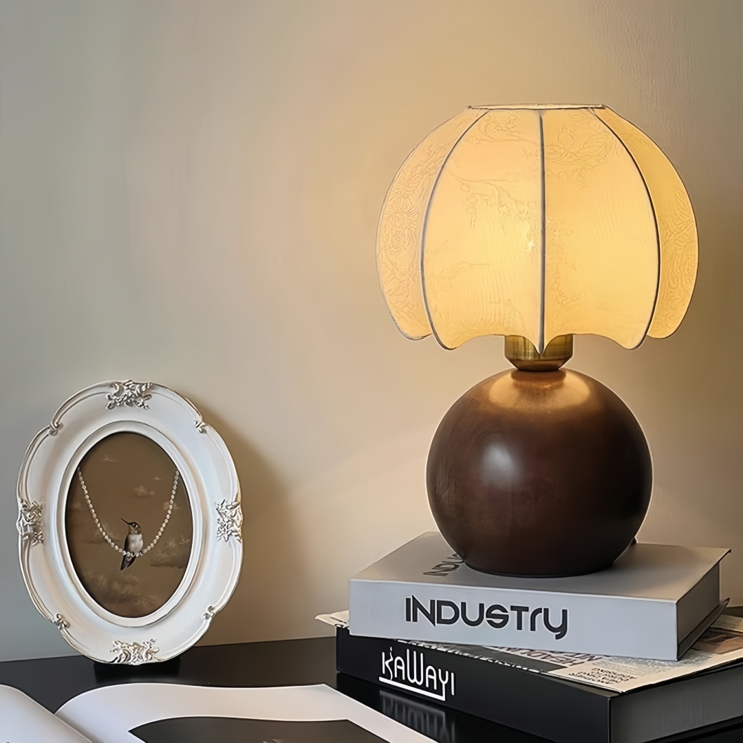 Home Textile - Lampe de table florale vintage, lampe
