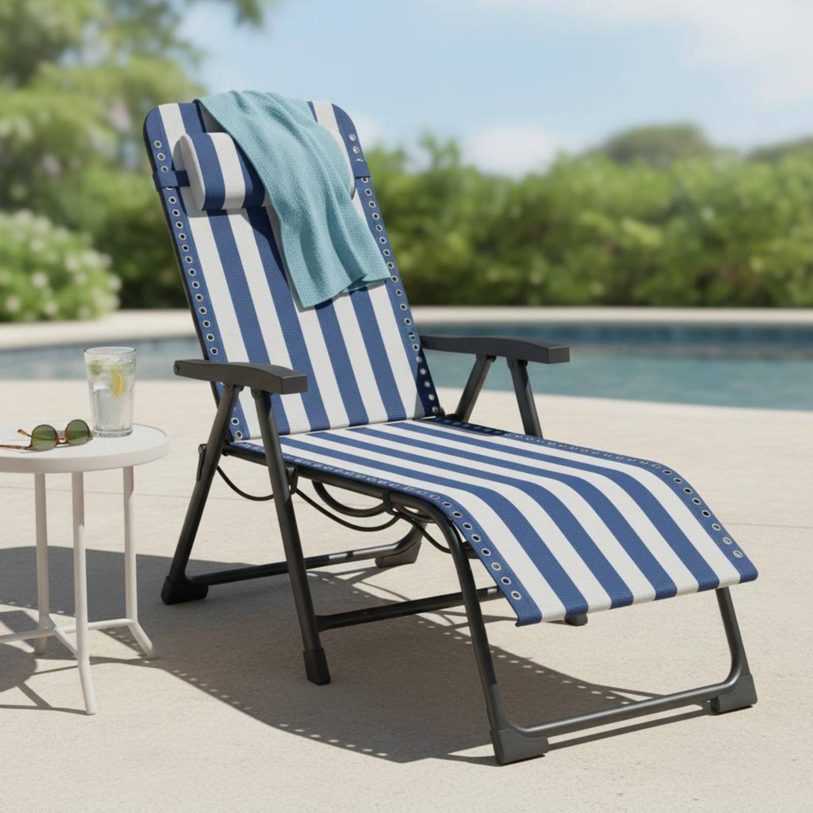 Home Textiles Usa - Fauteuil inclinable en textile rayé, chaise